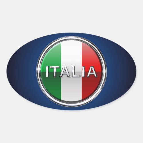 La Bandiera _ The Italian Flag Oval Sticker