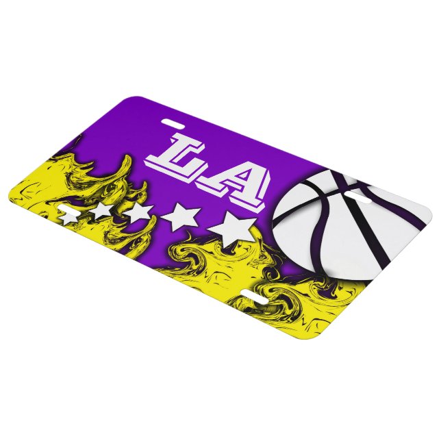 LA Basketball License Plate (Side)