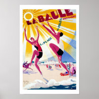 La Baule France Vintage Travel Poster