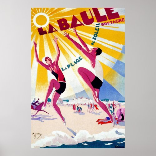 La Baule Vintage French Travel Poster