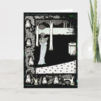 La Beale Isolde Reading in the Garden Card