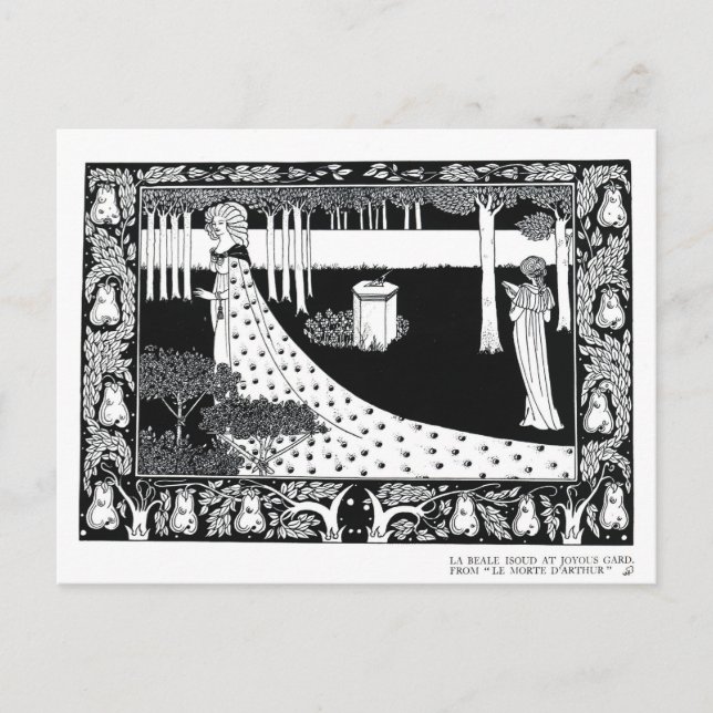 La Beale Isoud at Joyous Gard, illustration from ' Postcard (Front)