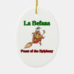 La Befana (Christmas Witch) Feast of the Epiphany Ceramic Ornament