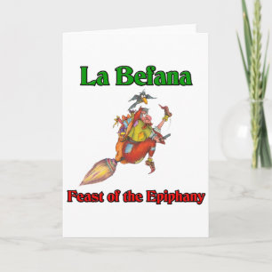 La Befana (Christmas Witch) Feast of the Epiphany Holiday Card