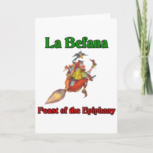 La Befana Christmas Witch Feast of the Epiphany Holiday Card