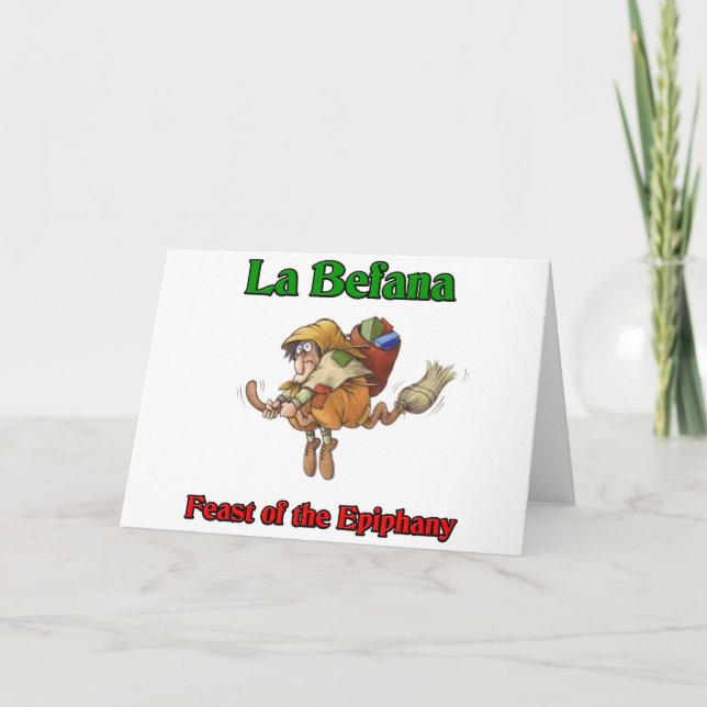 La Befana (Christmas Witch) Feast of the Epiphany. Holiday Card (Front)