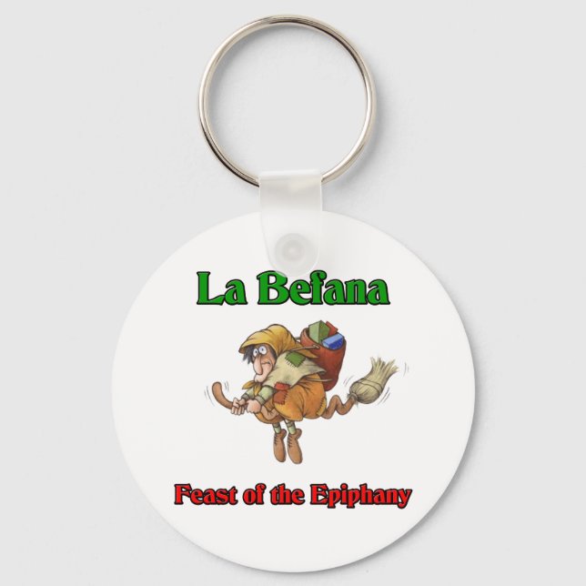La Befana (Christmas Witch) Feast of the Epiphany. Keychain (Front)