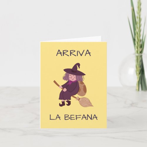 La Befana Epifania Italian Christmas Witch Card