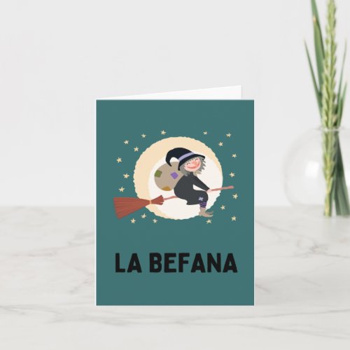 La Befana Epifania Italian Christmas Witch Card