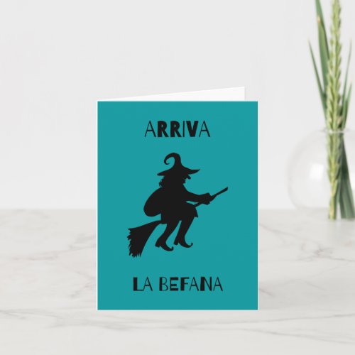 La Befana Epifania Italian Christmas Witch Card