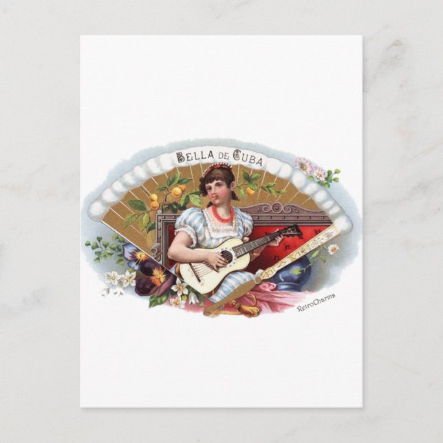 La Bella de Cuba Vintage Cubano Postcard (Front)