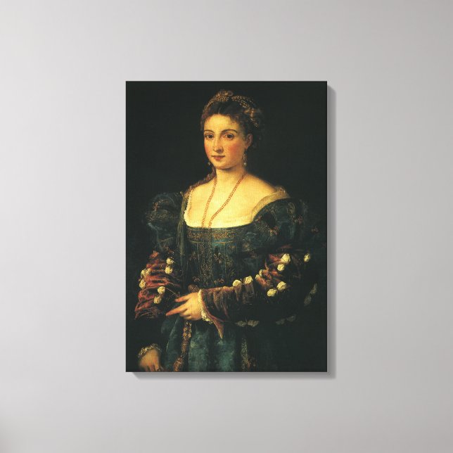 La Bella, Duchess of Urbino by Titian Canvas Print (Front)