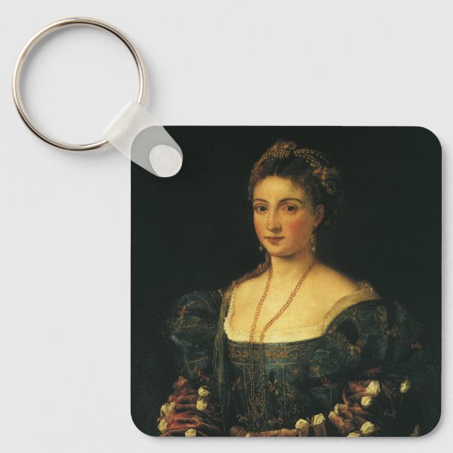 La Bella, Duchess of Urbino by Titian Keychain (Front)
