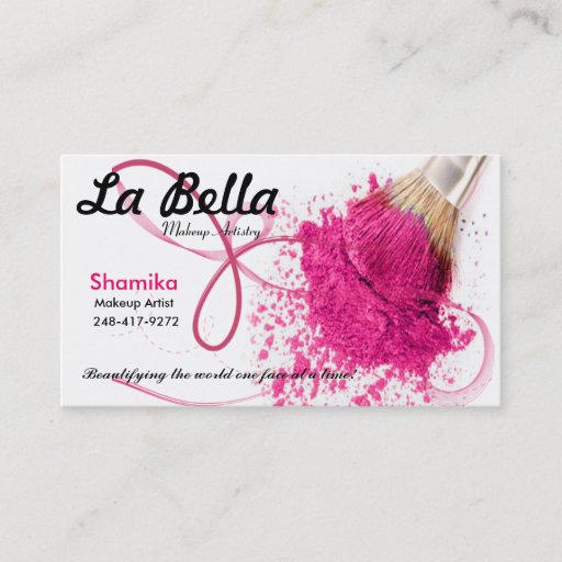 Customizable La Bella Salon/ Makeup Artist Business Card