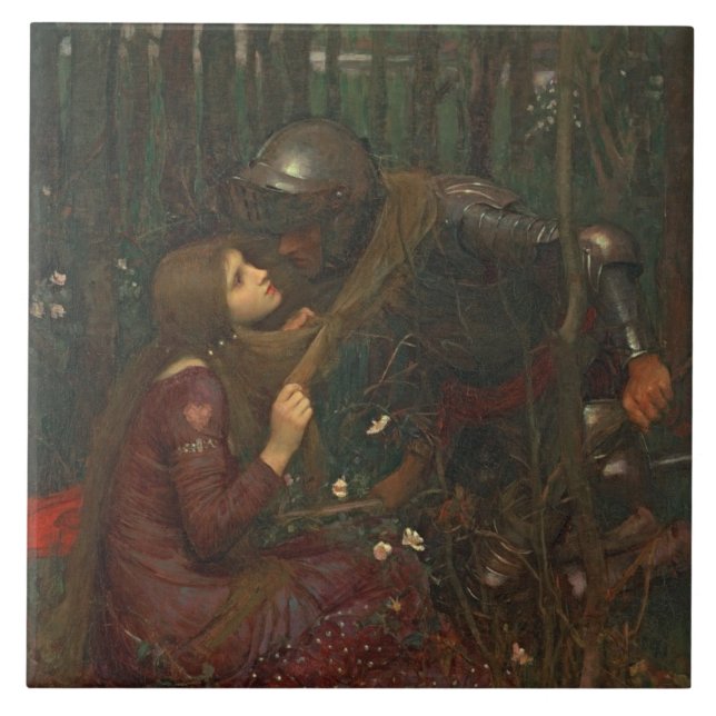 La Belle Dame Sans Merci, 1893 (oil on canvas) Tile (Front)