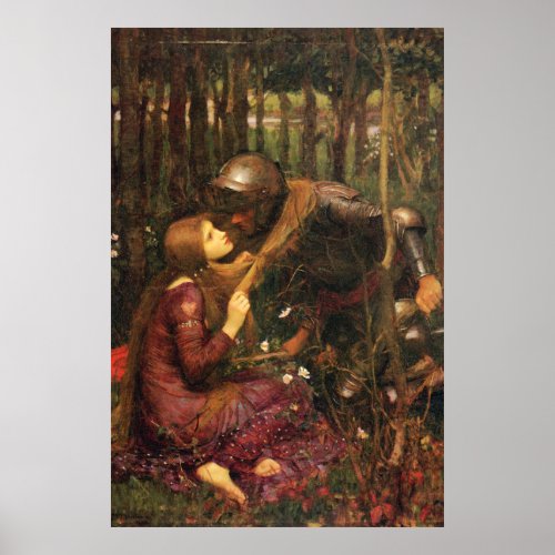 La Belle Dame sans Merci by J W Waterhouse Poster