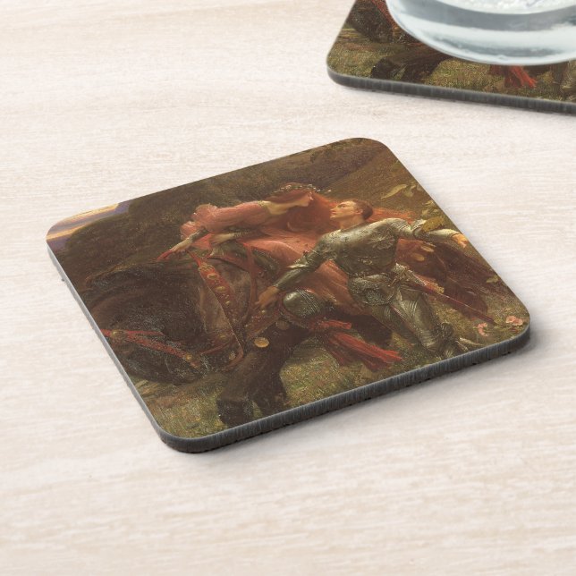 La Belle Dame sans Merci by Sir Frank Dicksee Beverage Coaster (Left Side)