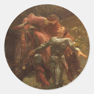 La Belle Dame sans Merci by Sir Frank Dicksee Classic Round Sticker
