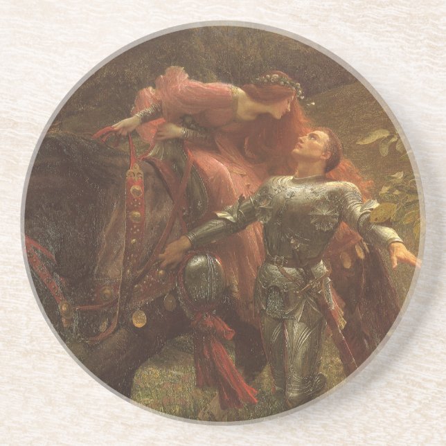 La Belle Dame sans Merci by Sir Frank Dicksee Drink Coaster (Front)