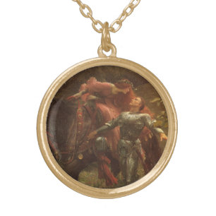 La Belle Dame sans Merci by Sir Frank Dicksee Gold Plated Necklace