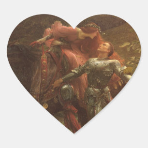 La Belle Dame sans Merci by Sir Frank Dicksee Heart Sticker