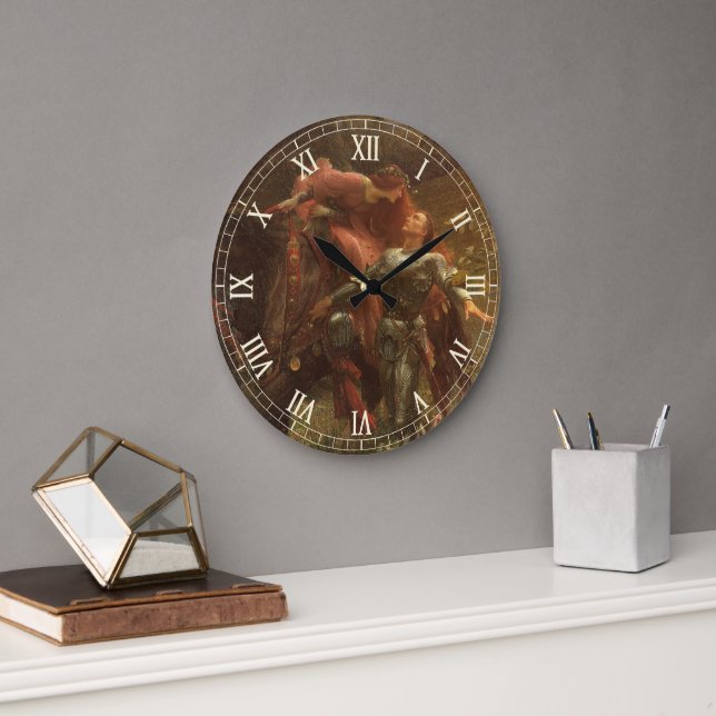 La Belle Dame sans Merci by Sir Frank Dicksee Large Clock (Office)