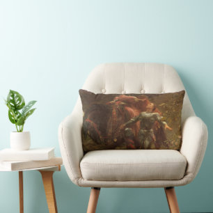 La Belle Dame sans Merci by Sir Frank Dicksee Lumbar Pillow