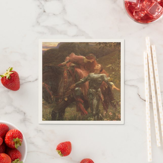 La Belle Dame sans Merci by Sir Frank Dicksee Napkins (Insitu)