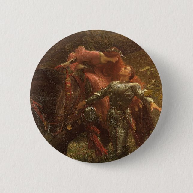 La Belle Dame sans Merci by Sir Frank Dicksee Pinback Button (Front)