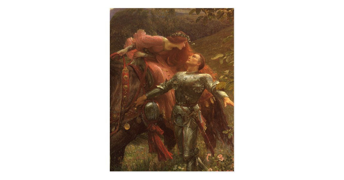 La Belle Dame Sans Merci By Sir Frank Dicksee Postcard Zazzle Com