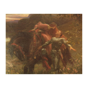 La Belle Dame sans Merci by Sir Frank Dicksee Wood Wall Art