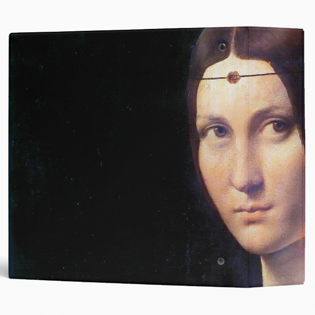 La Belle Ferronniere, Leonardo da Vinci 3 Ring Binder (Back/Spine)