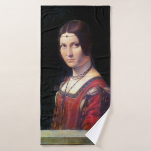 La Belle Ferronniere, Leonardo da Vinci Bath Towel