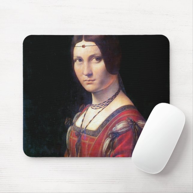 La Belle Ferronniere, Leonardo da Vinci Mouse Pad (With Mouse)