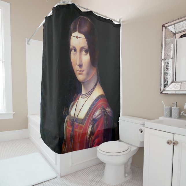 La Belle Ferronniere, Leonardo da Vinci Shower Curtain (In Situ)