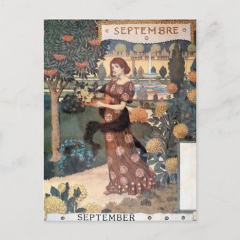 La Belle Jardiniere – Septembre - Eugène Grasset Postcard by ZazzleArt2015 at Zazzle