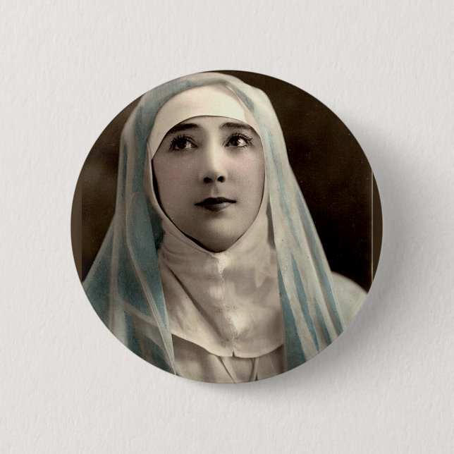 La Belle Otero as a nun Button (Front)