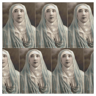 La Belle Otero as a nun print Fabric