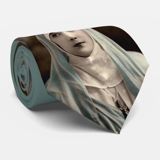La Belle Otero as a nun print Neck Tie (Rolled)