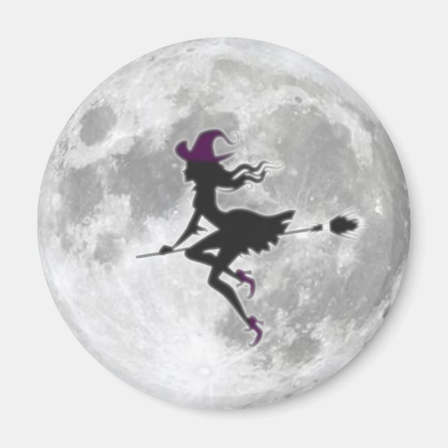 La belle sorcière devant la lune magnet (Front)