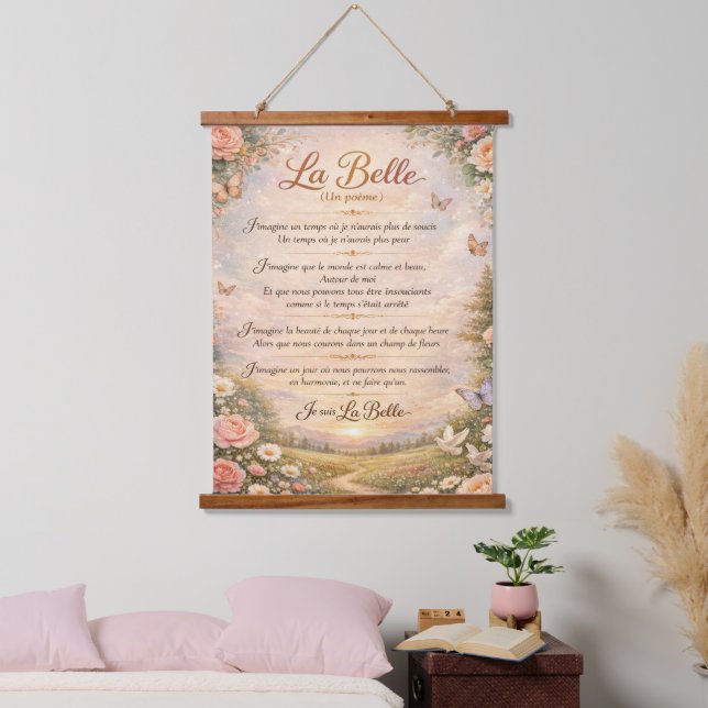 La Belle (Un poème) on Wooden Tapestry (Bedroom)