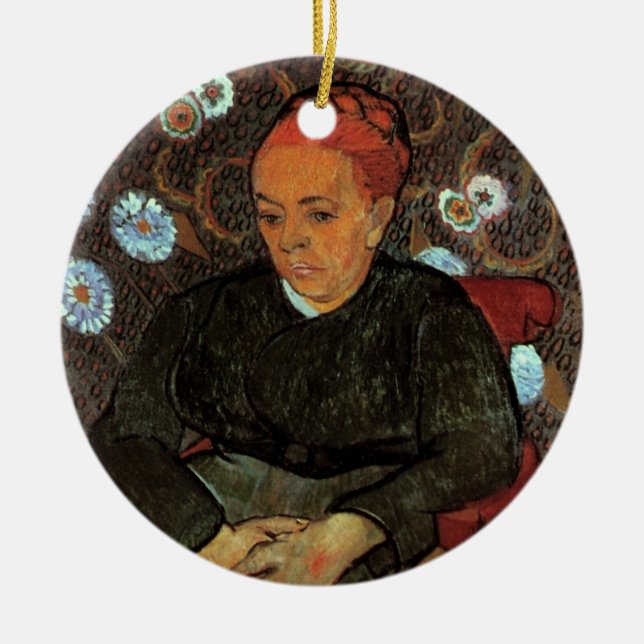 La Berceuse (Augustine Roulin) by Vincent van Gogh Ceramic Ornament (Front)