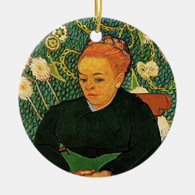 La Berceuse (Augustine Roulin) by Vincent van Gogh Ceramic Ornament (Front)