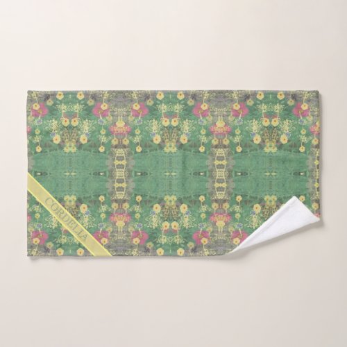 La Boca Monogram Floral Tea Hand Towel