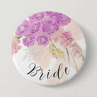 La Boca Rosa blush sheer bow and bouquet Brides Button