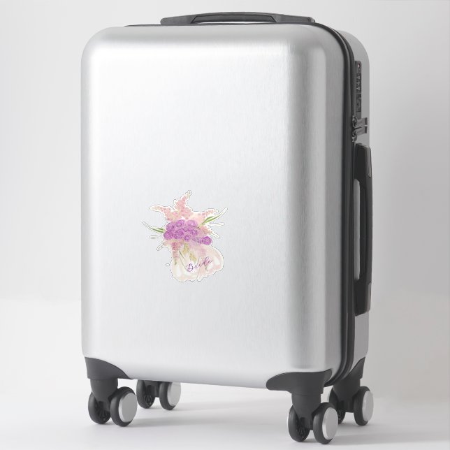 La Boca Rosa Blush sheer bow and Bouquet Sticker (Suitcase)