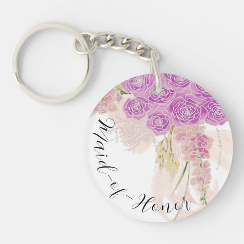 La Boca Rosa bow and Bouquet bridesmaid Keychain