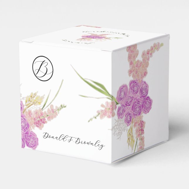 La Boca Rosa bow Bouquet Favor Box (Front Side)
