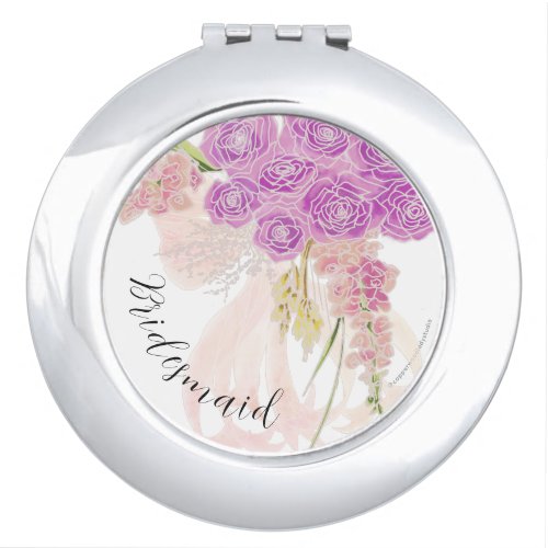 La Boca Rosa sheer blush bow Bouquet bridesmaid  Compact Mirror