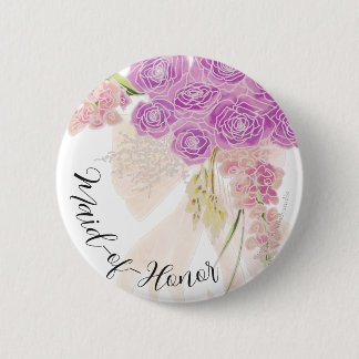 La Boca Rosa sheer bow Bouquet Maid-of-Honor Button